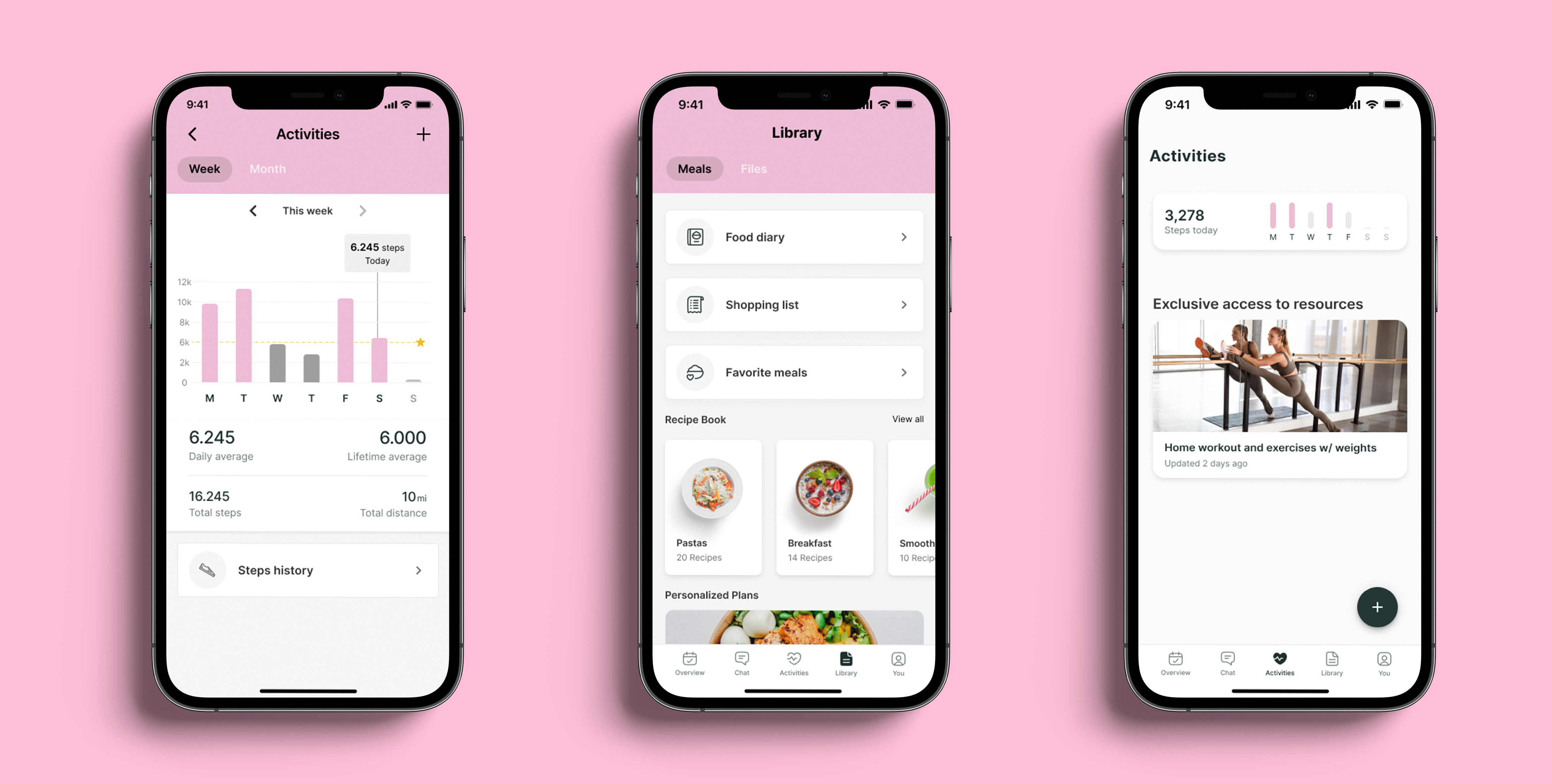 A mockup of the coaching app showcasing the different features.